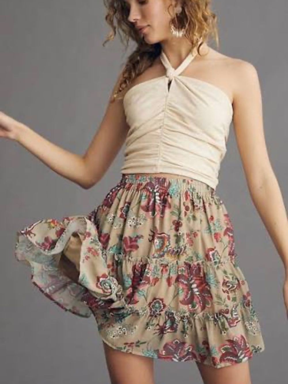 Anthropologie- Let me be chiffon mini skirt